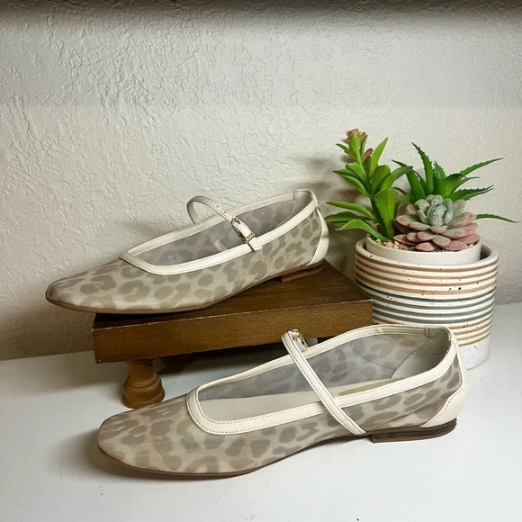 Dolce Vita Mesh Leopard Print Mary Jane Flats - Picture 7 of 9